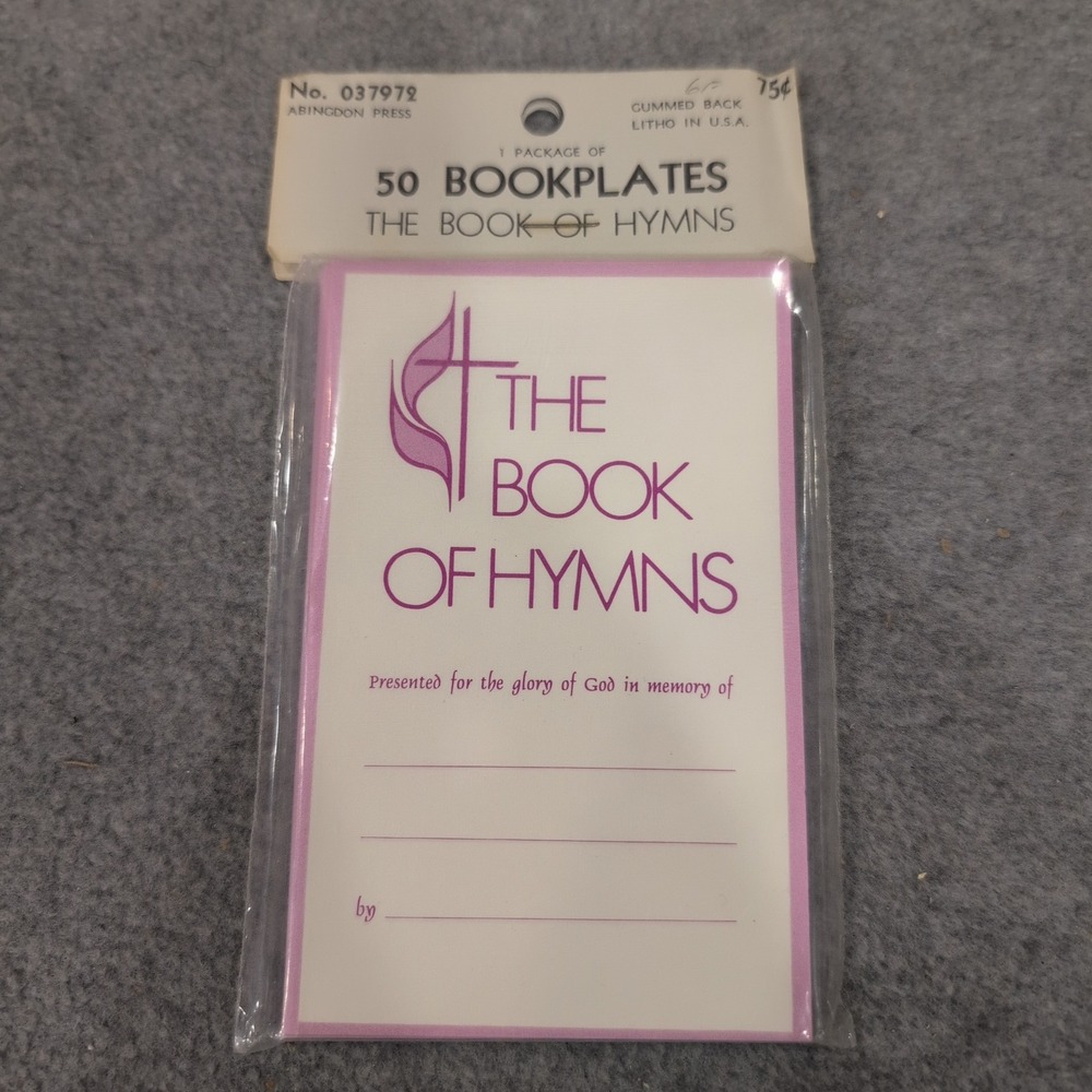 Vintage Abingdon Press United Methodist Book of Hymns Bookplates 50ct 037972